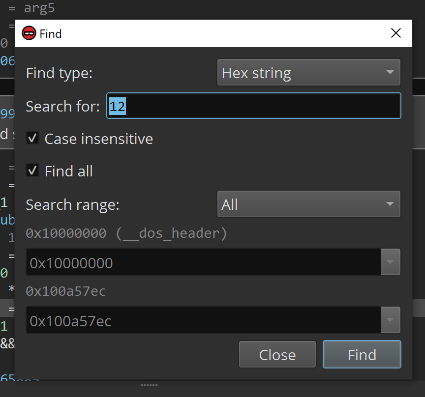 Crash When Searching For Single Byte Hex String Issue 2656