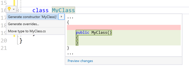 Improve Generate Default Constructor by adjusting cursor placement ...
