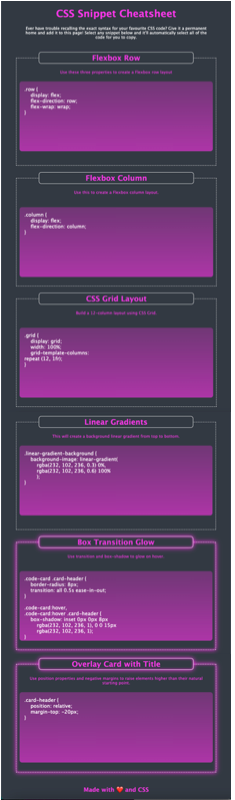 GitHub - kwubbenhorst/CSS-snippet-cheatsheet: An application that ...