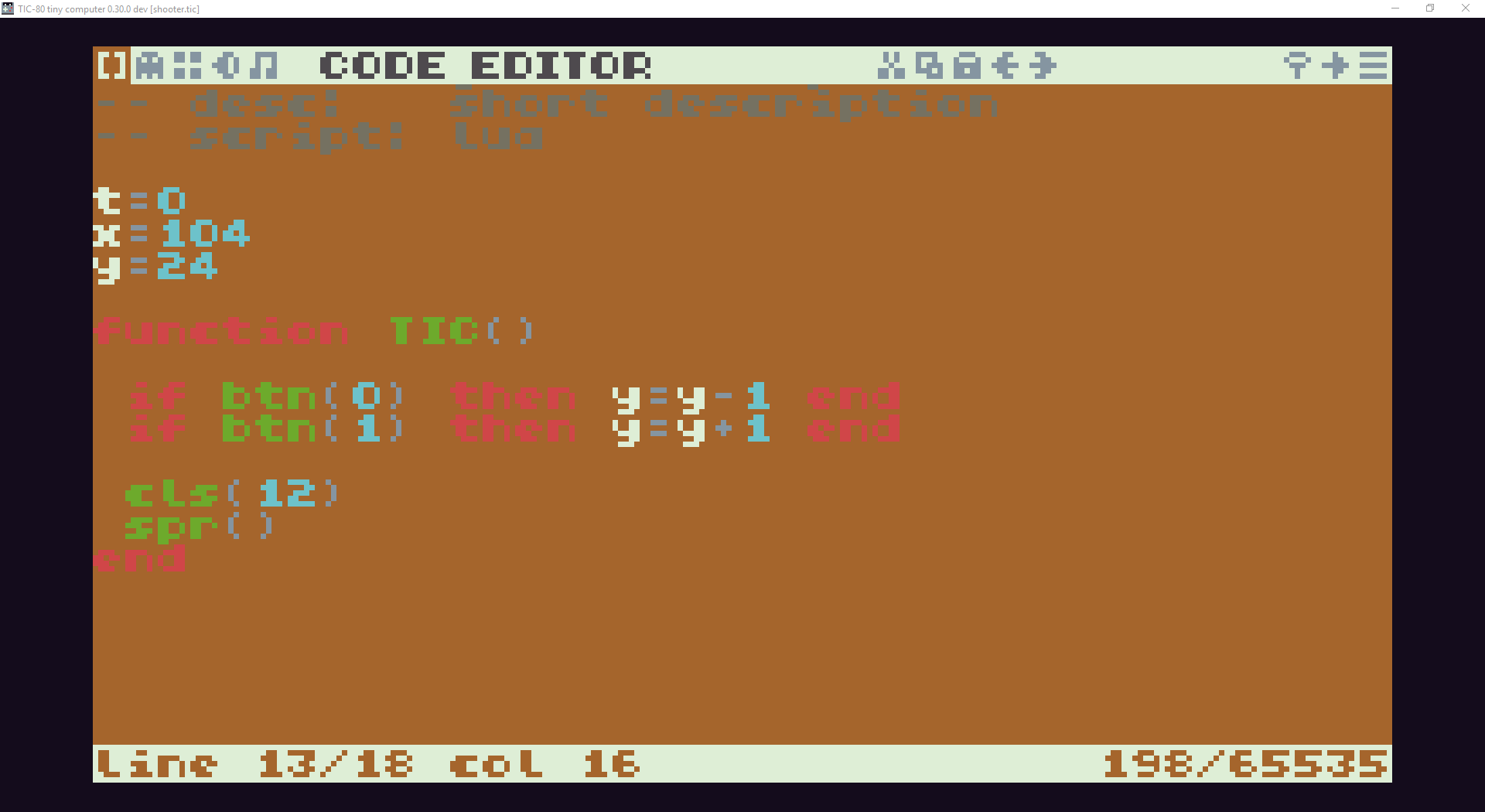 Code Editor Background Color Glitch · Issue #265 · nesbox/TIC-80 · GitHub
