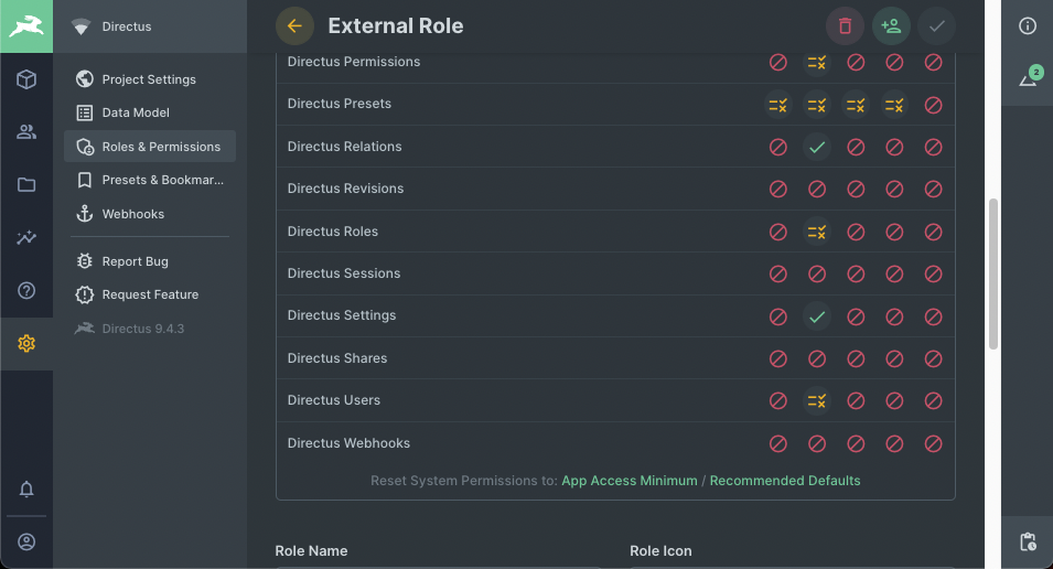 How to hide the User Directory from a custom role user? · directus ...