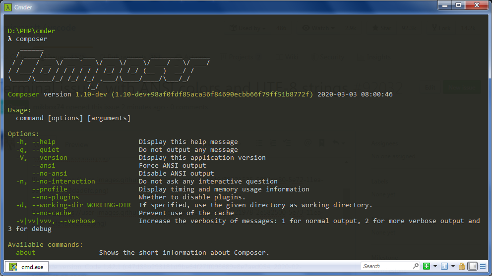 Terminal issues with ANSI colors and UTF8 strings · Issue 92032