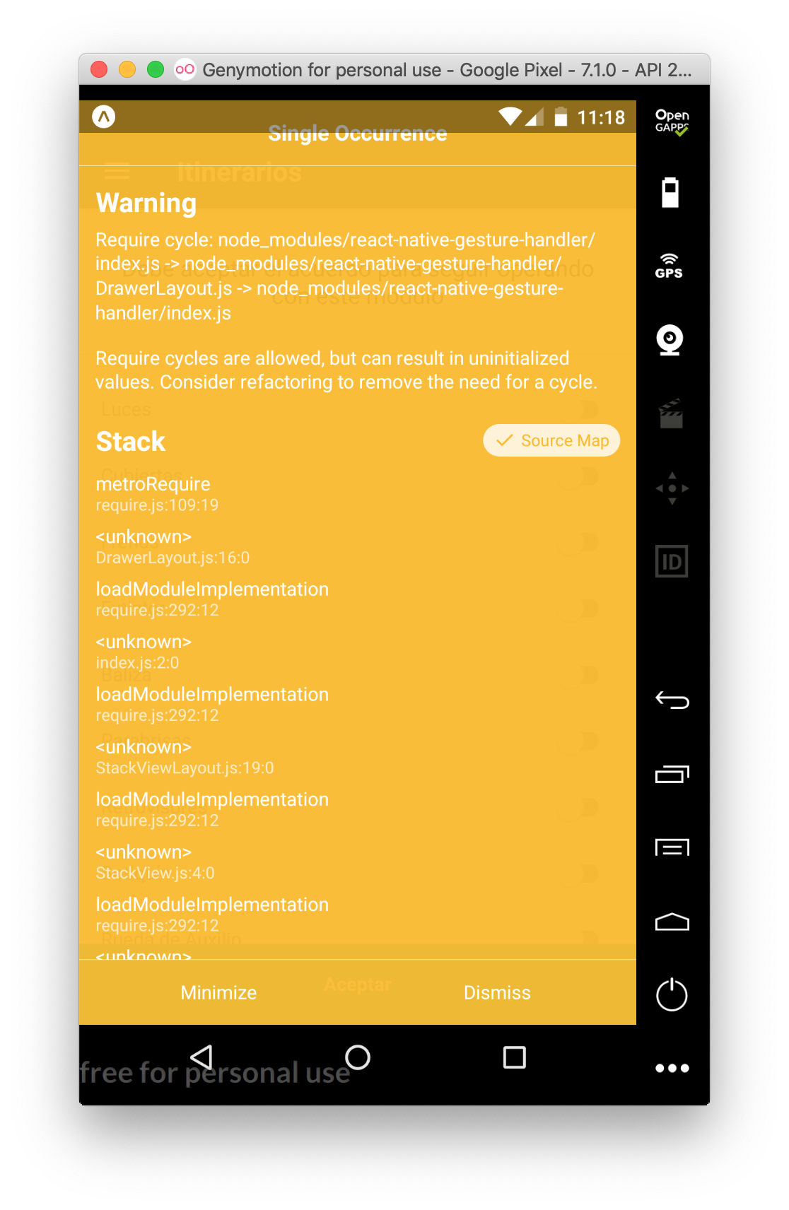 Unsupported top level event type "onGestureHandlerStateChange ...