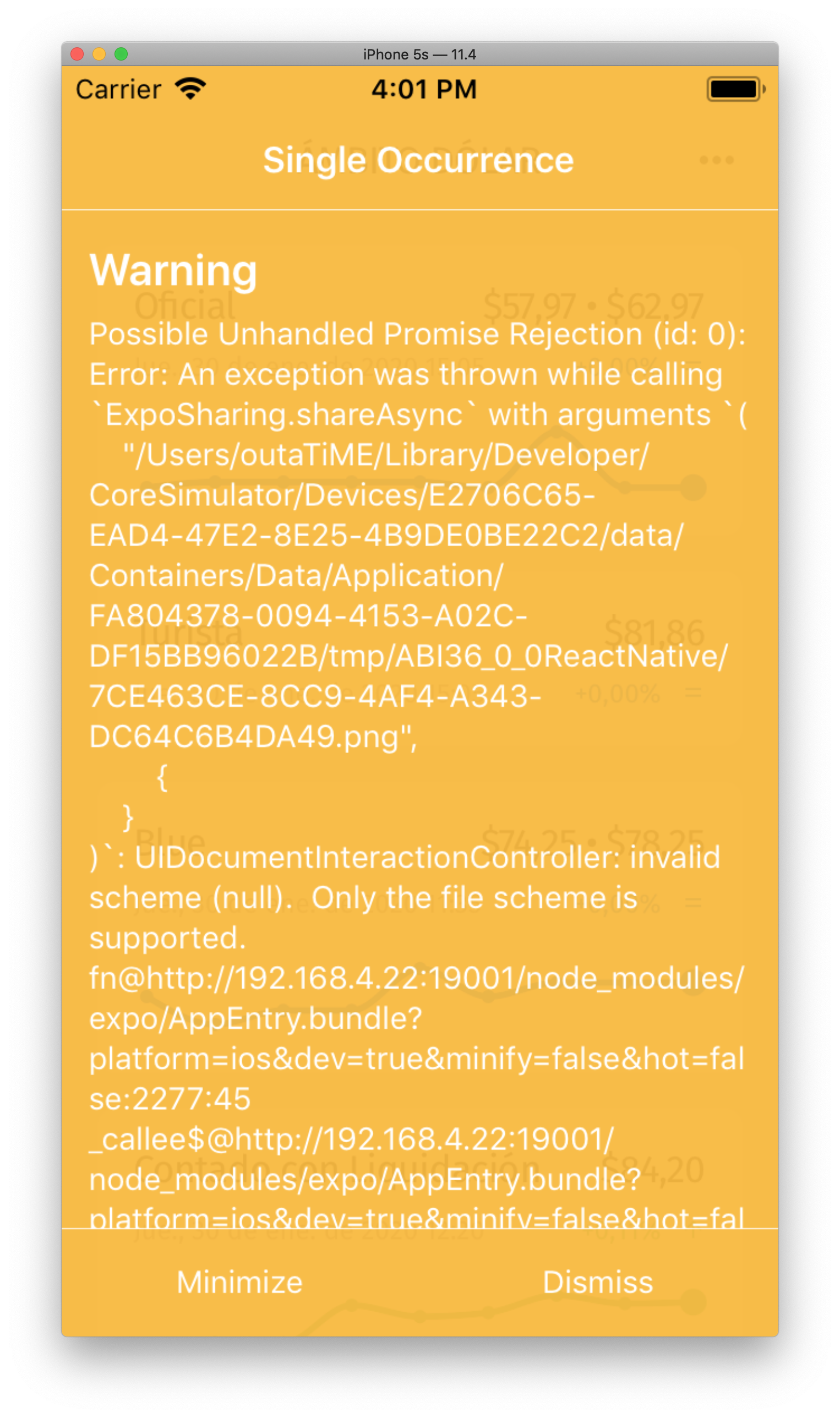 Expo-Sharing issue running on iOS v.11.4 · Issue #6921 · expo/expo · GitHub