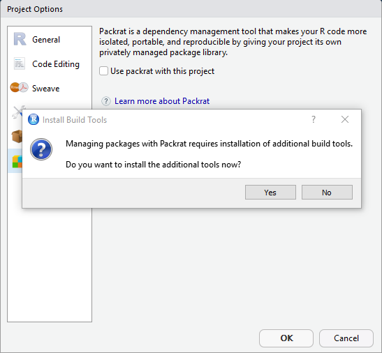 Install Build Tools Problem · Issue 500 · rstudio/packrat · GitHub