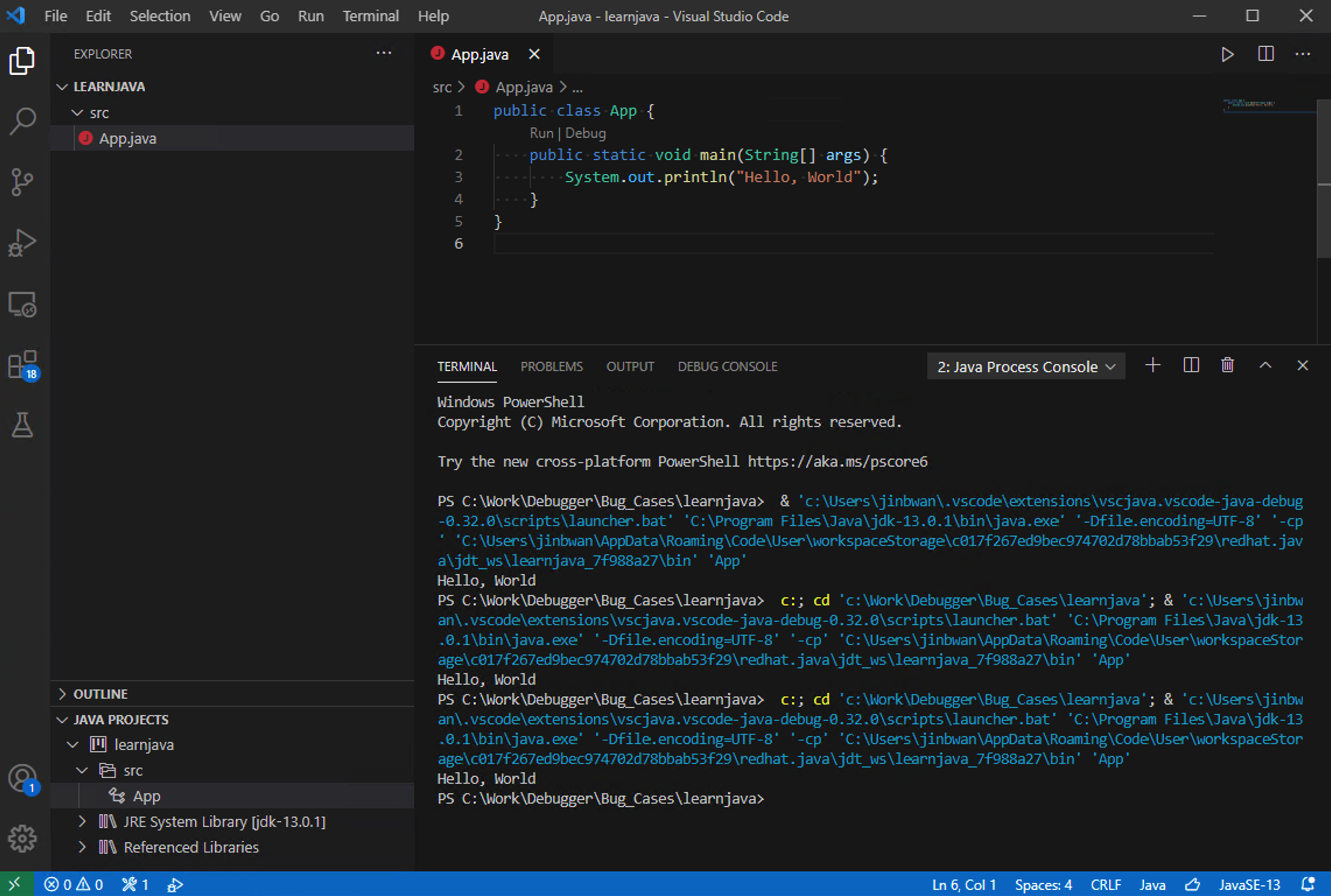 Run in terminal twice and it failed with "not recognized name of cmdlet ...