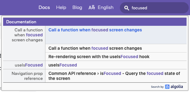 Search bar doesn't indicate which version of the docs a search result ...