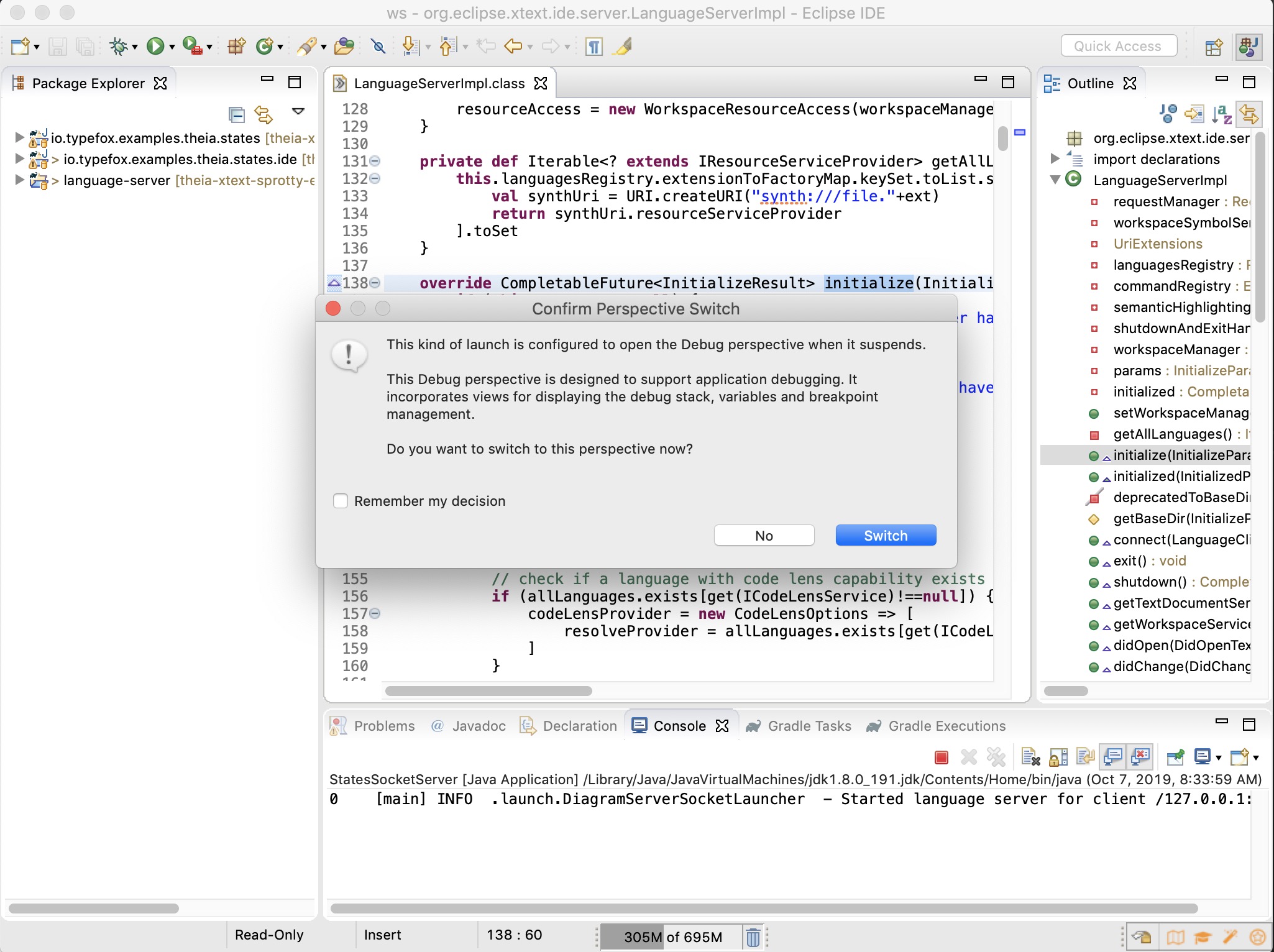 How to debug xtext language server · Issue #21 · TypeFox/theia-xtext ...