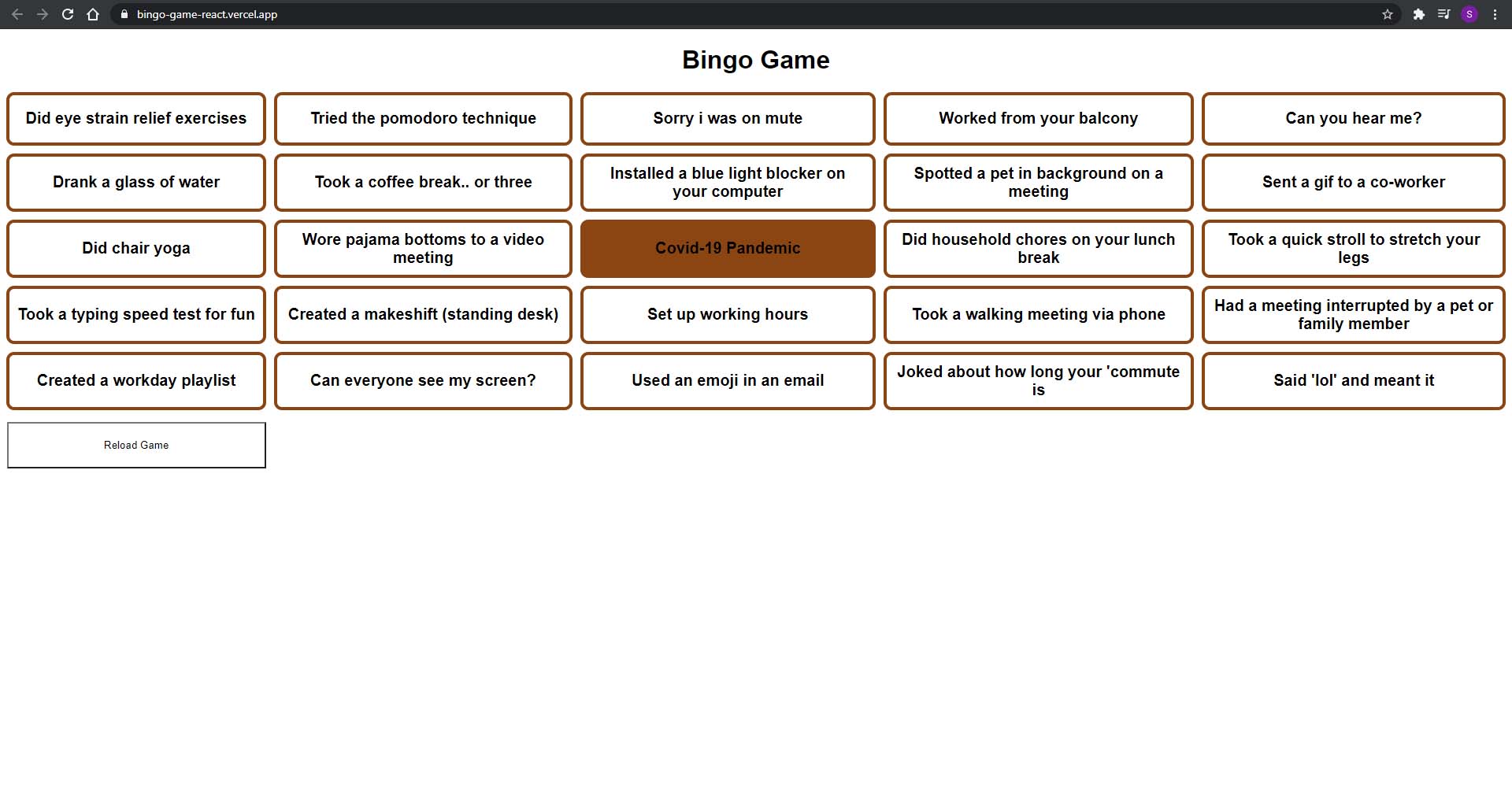 GitHub Saqibrafiq/BingoGameReact