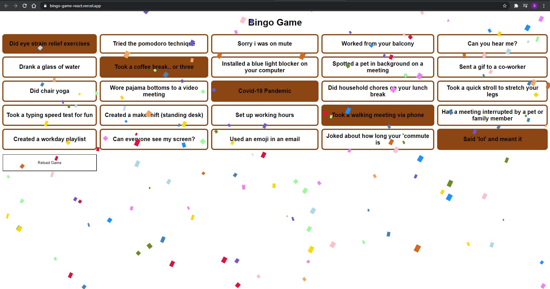GitHub Saqibrafiq/BingoGameReact