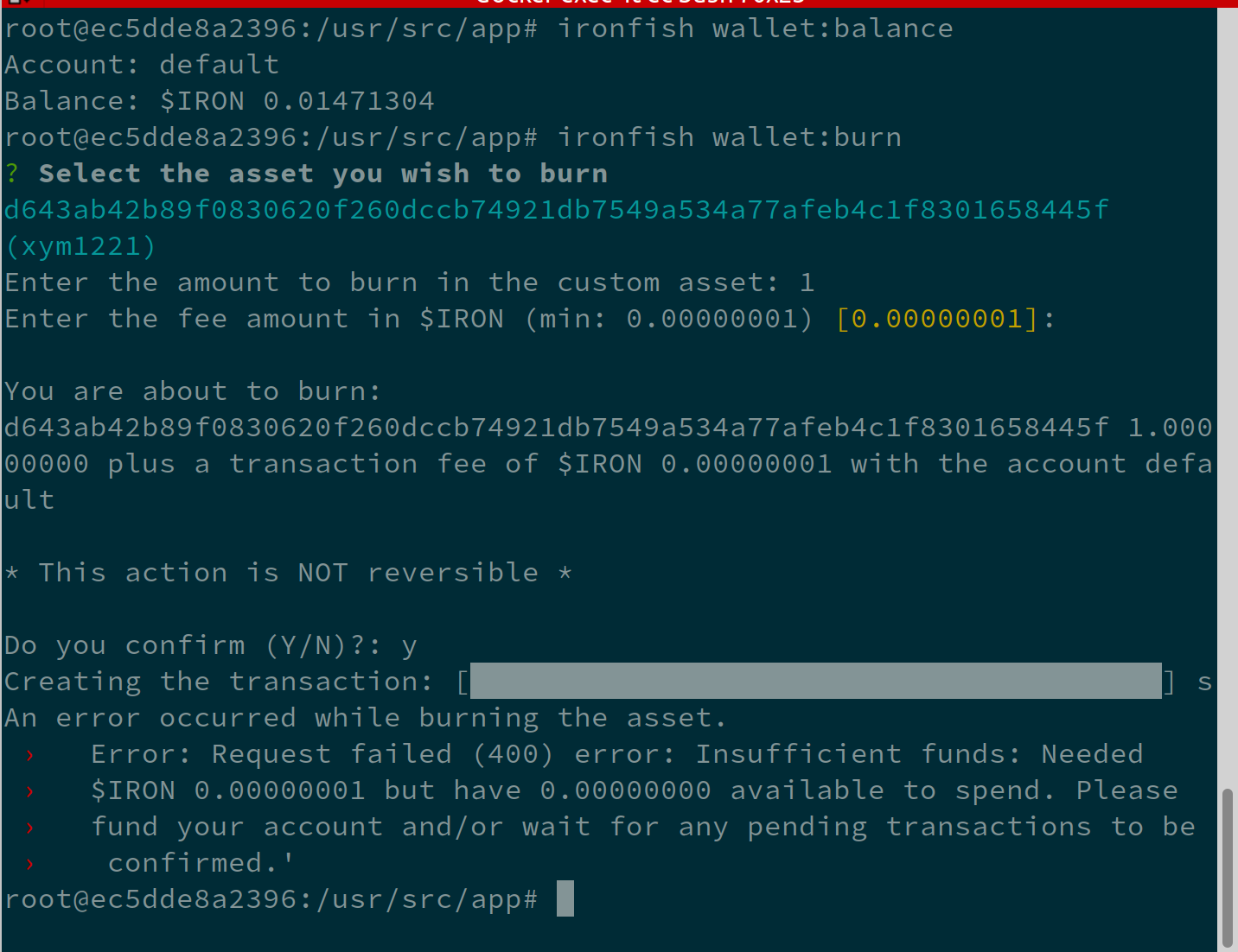 Burn Asset Failed · Issue 3181 · ironfish/ironfish · GitHub
