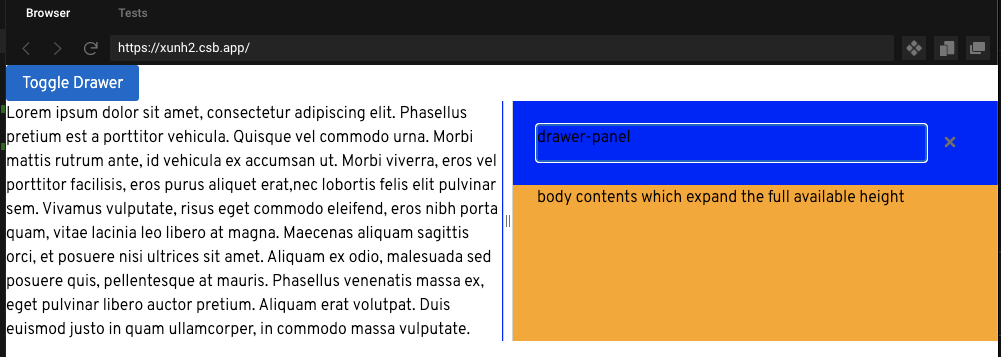 drawer panel contents loses full height on mobile · Issue #4051 ...