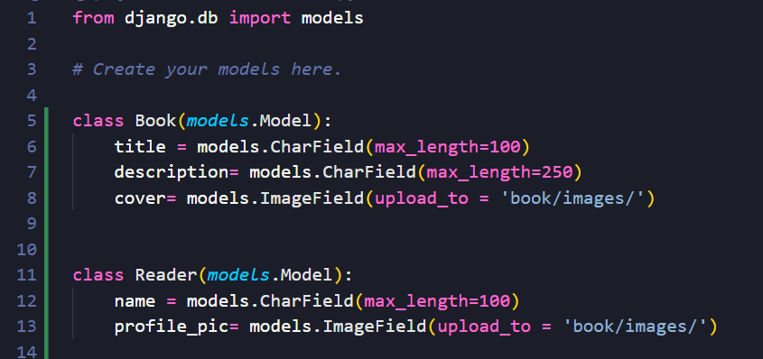 code for models