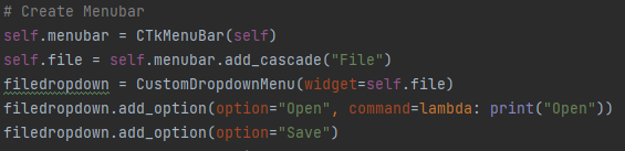 Error when creating menubar · Issue #3 · Akascape/CTkMenuBar · GitHub
