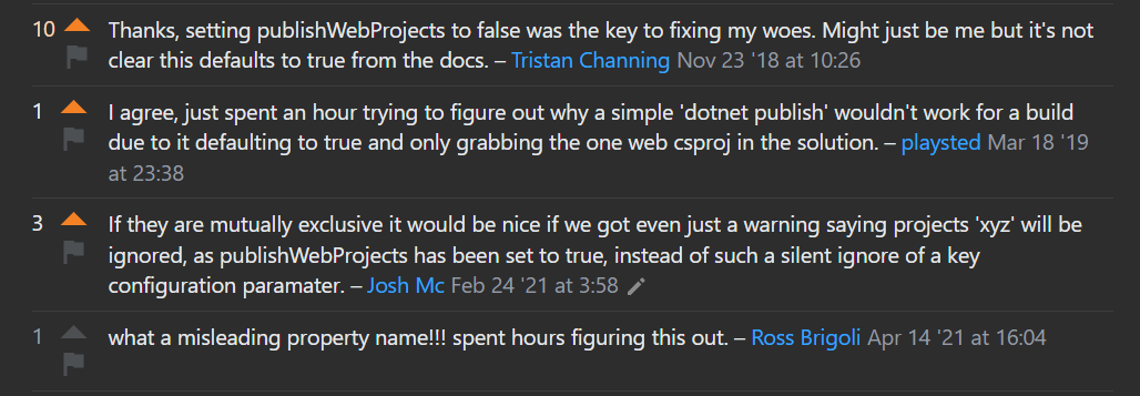 publish project error message javascript sitepoint... add warning publishWebProjects required on publish · Issue #15874 ...