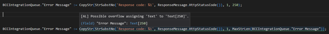CodeCop: unjustified text overflow · Issue #2437 · microsoft/AL · GitHub
