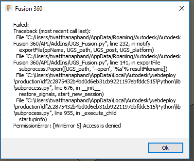 Error during posting · Issue #2 · tapnair/UGS_Fusion · GitHub