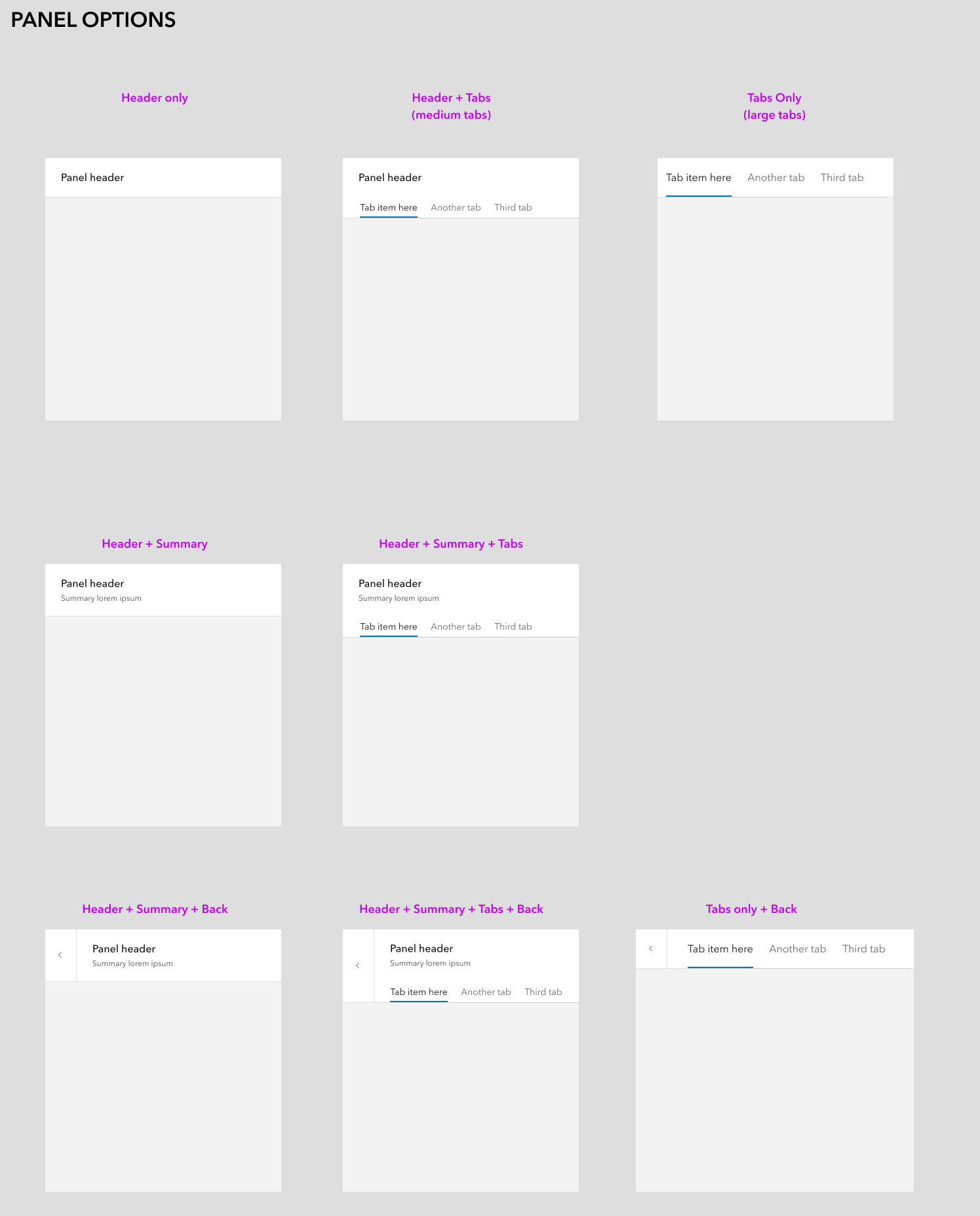 tabs panel