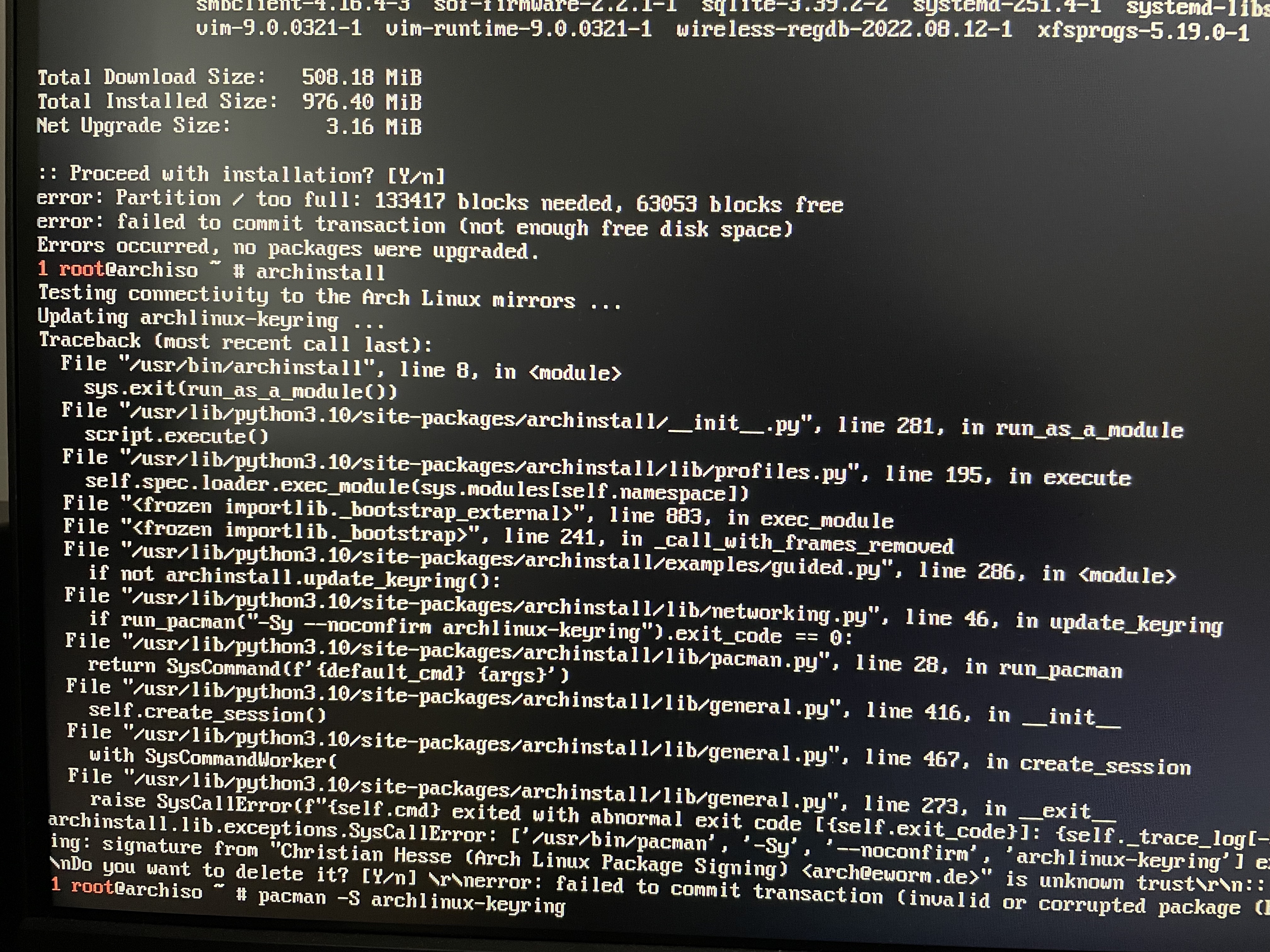 Updating archlinux-keyring · Issue #1448 · archlinux/archinstall · GitHub