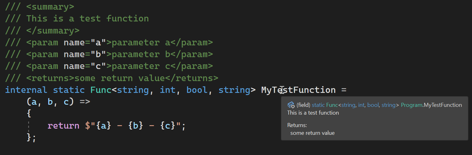 Code document not recognized in tooltip for anonymous functions · Issue ...