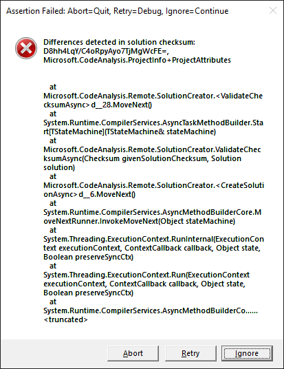 Differences detected in solution checksum · Issue #33476 · dotnet ...