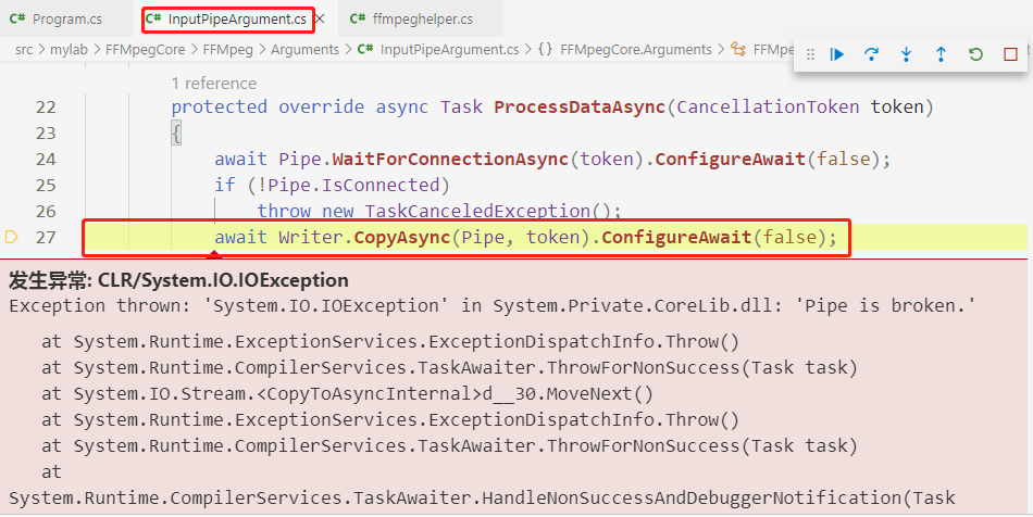 Pipe is broken. · Issue #128 · rosenbjerg/FFMpegCore · GitHub