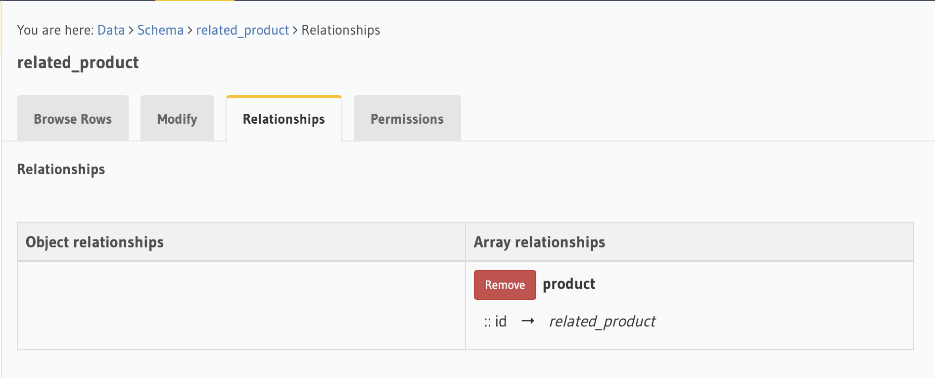 table name is not displayed for manual array relationship from view to ...