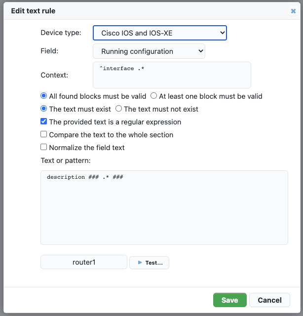 Text-based rule