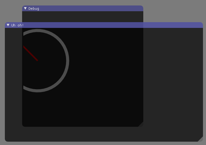"Oh uh!" window on top