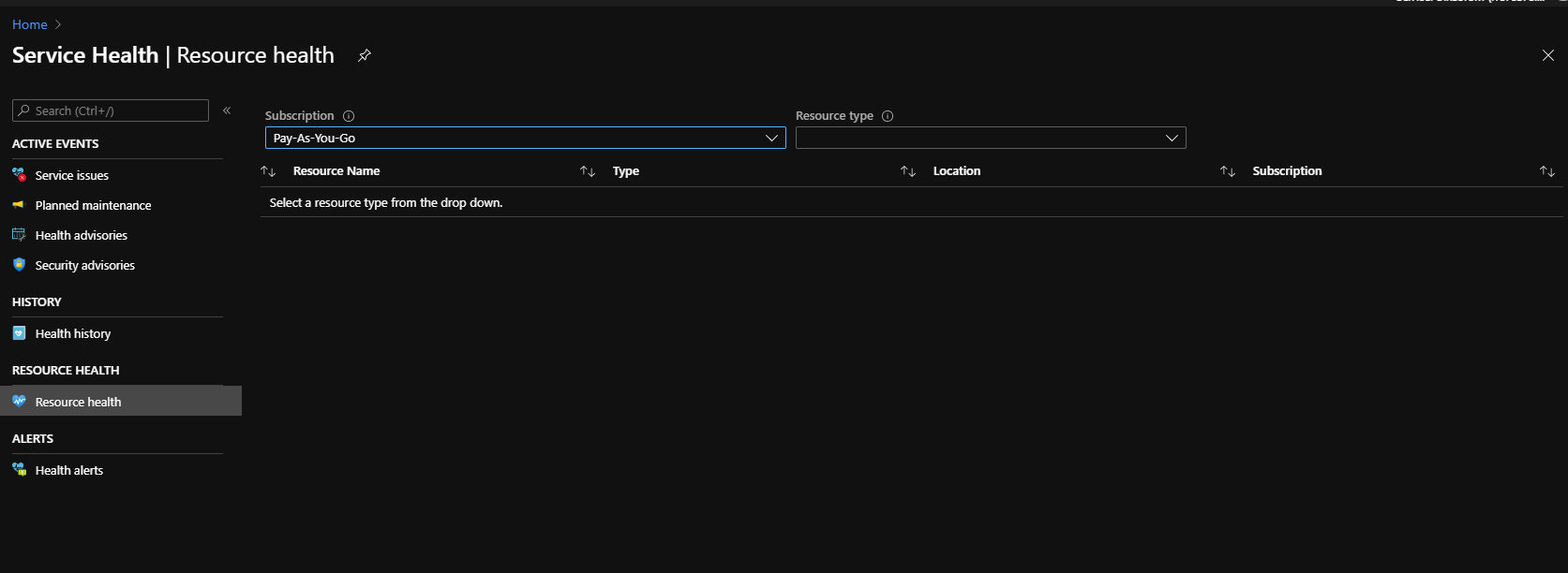 There is no button to add Resource Health Alert · Issue 57658