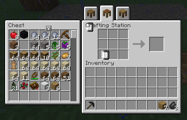 Issues with crafting station and side chest. Overlaid sorting and ...
