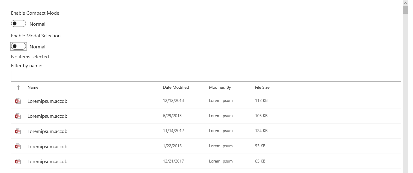 detailslistmodalselectionnotworking