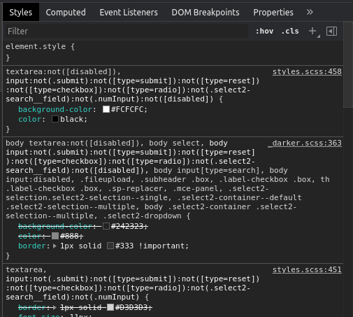 darker theme : text inputs with while background · Issue #8261 · glpi ...