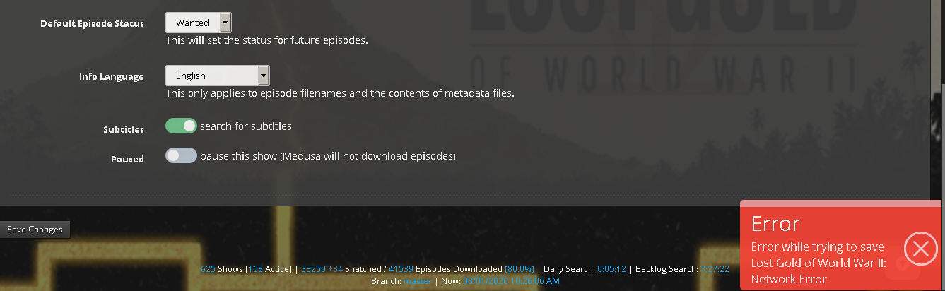 Show edit fails to save · Issue #8276 · pymedusa/Medusa · GitHub