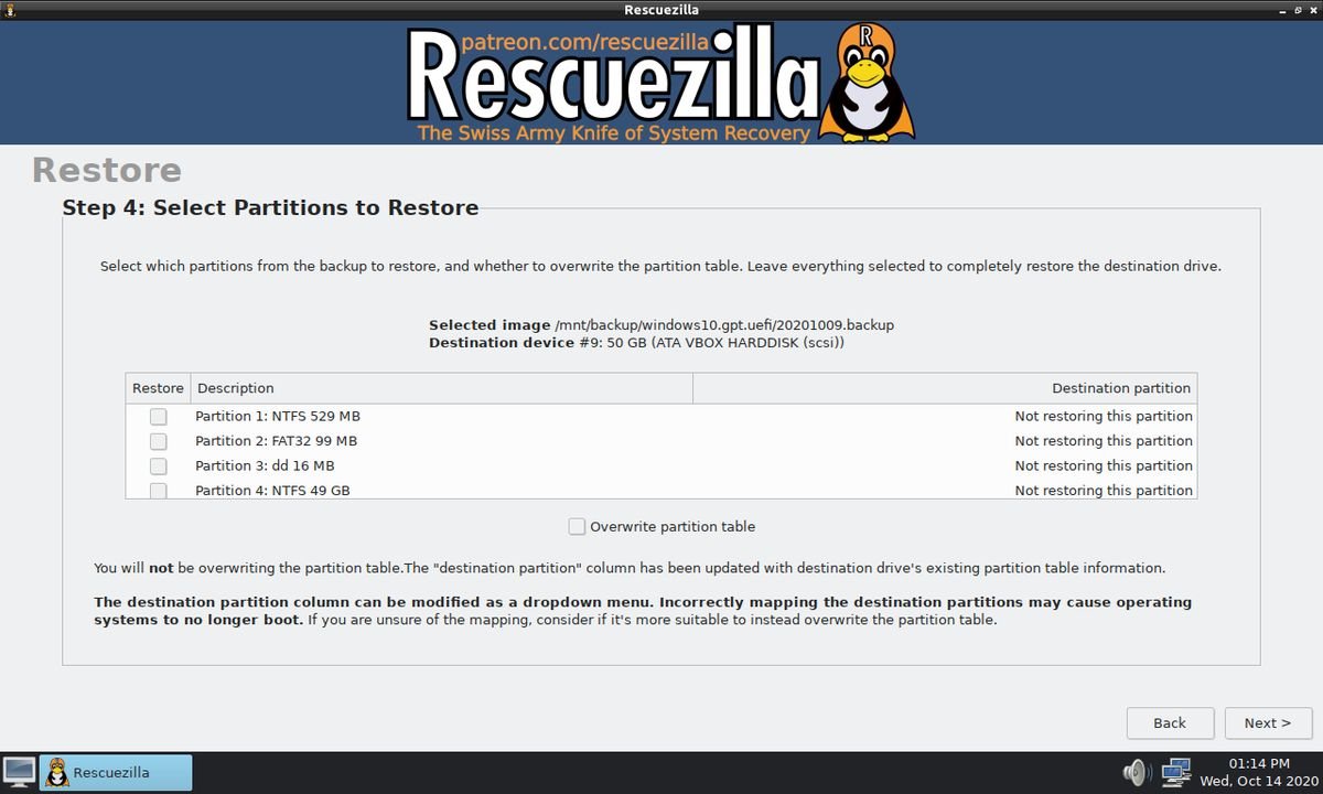 Restore Clone Partition To Unallocated End Of Destination Disk without