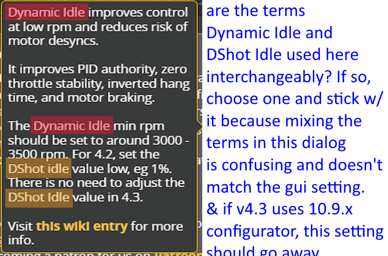 Betaflight Configurator confusing explaination for DShot/Dynamic Idle setting · Issue 3571