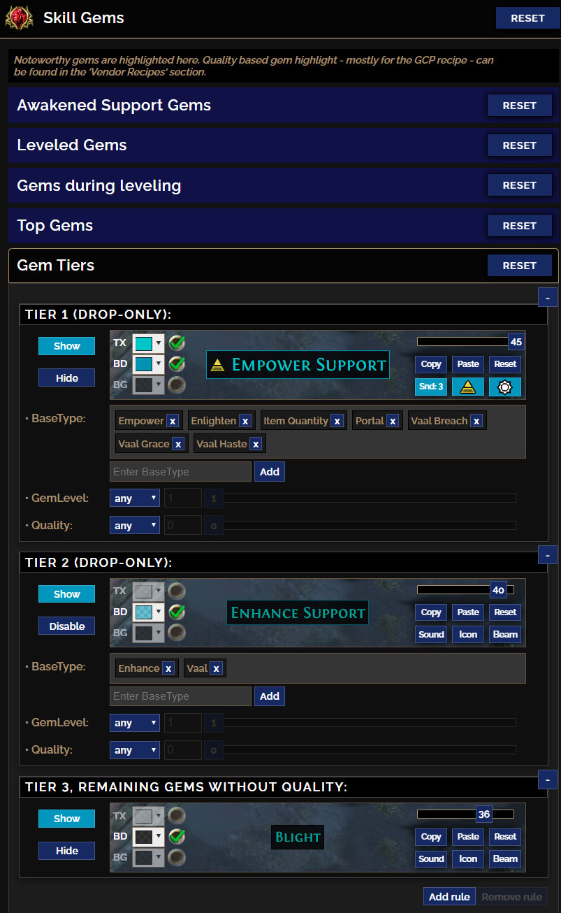 Filterblade Where are "Remaining Gems With Quality" Caught? · Issue 162 · NeverSinkDev