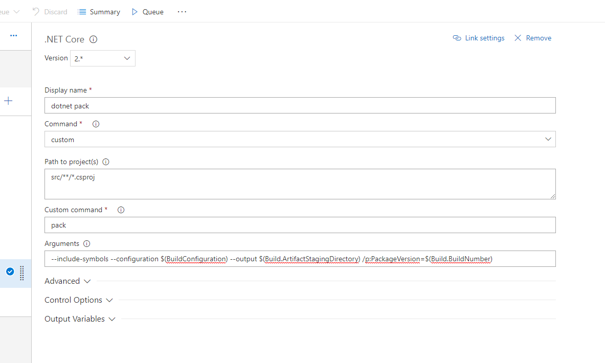 Dotnet Custom - How to specify package version to be the one defined in ...