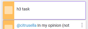 A task with nothing but h3 text in it, followed by the beginning of a task with regular text