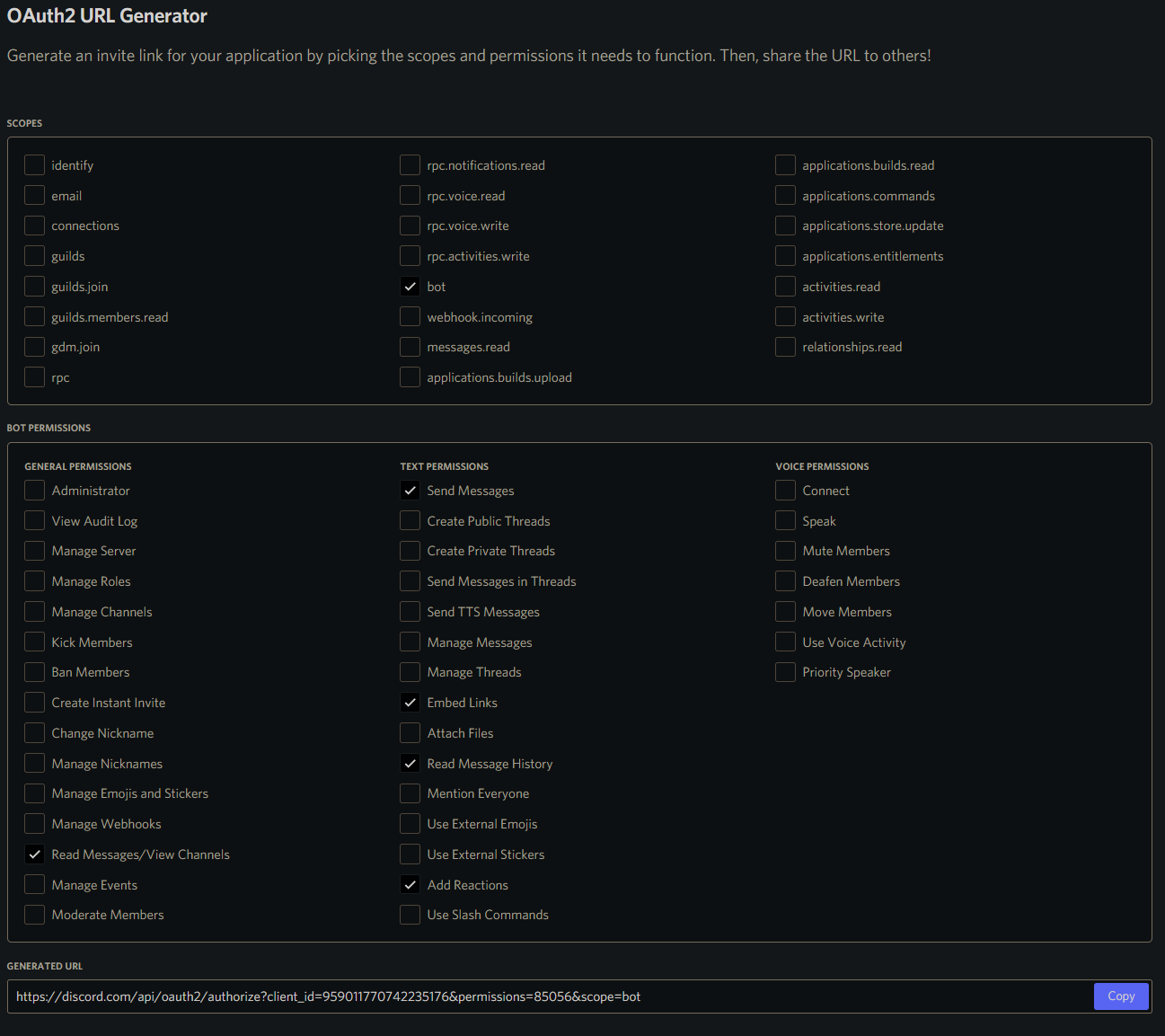 discord bot invite url