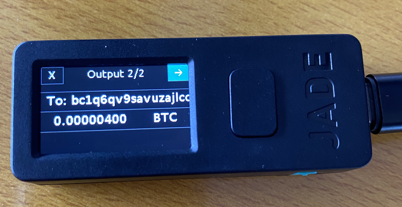 Blockstream Jade does not sign multisig transactions in Sparrow 1.7.8