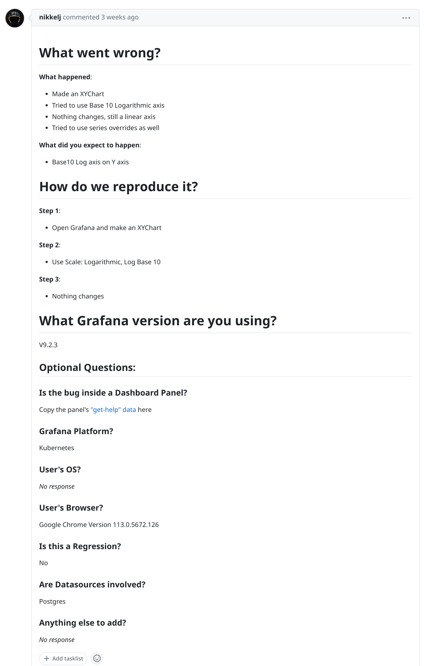 New Github issue template · Issue 71032 · grafana/grafana · GitHub