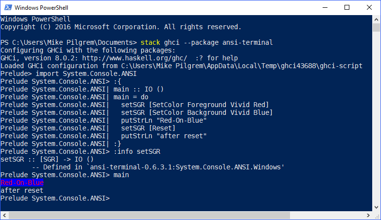 Reset dos not restore foreground/background color on PowerShell ...