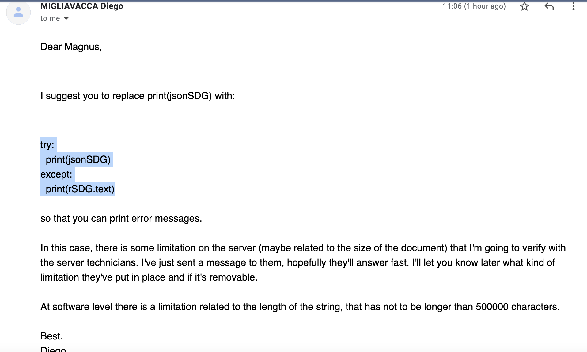 POST request body size > Response 403 Expecting value line 1 column