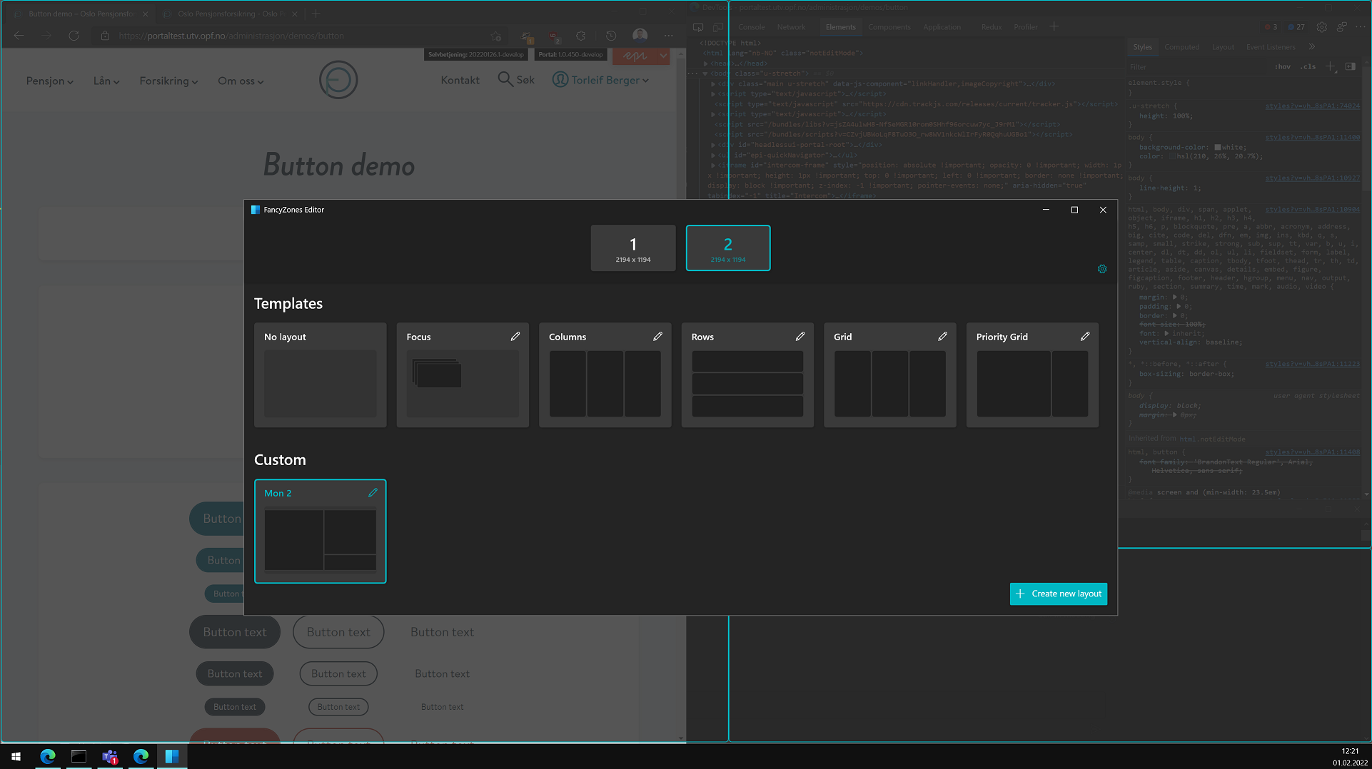 Fancyzone Layout FancyZones templates are wrong when activated on second monitor · Issue ...