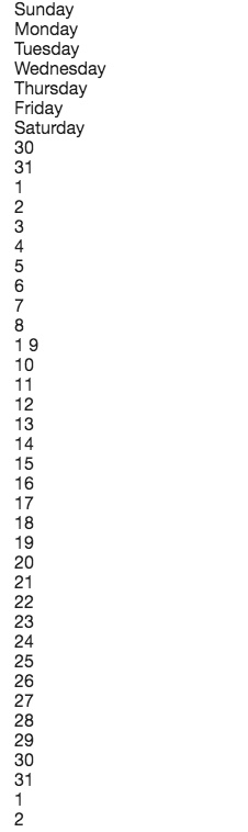 calendar