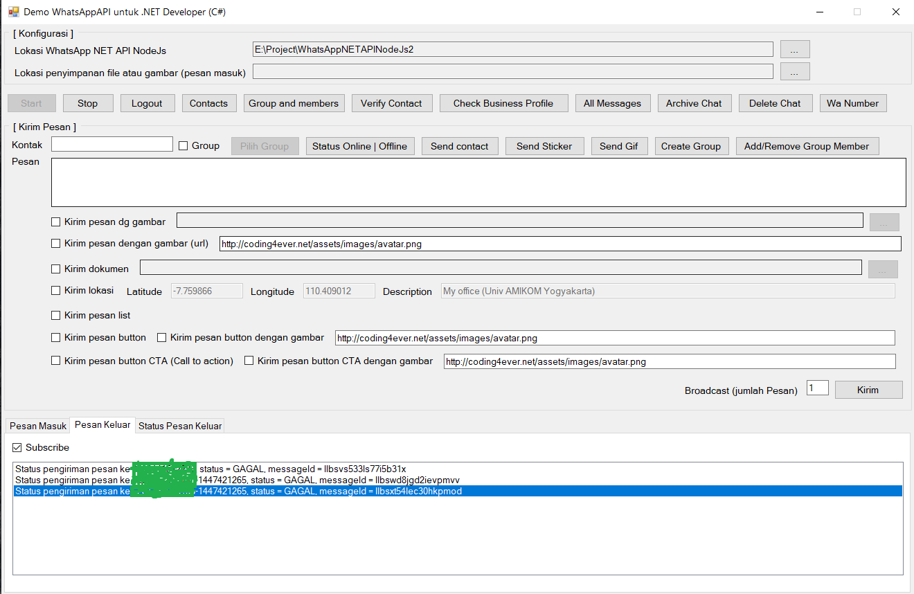Gagal kirim ReplyMessage public ReplyMsgArgs(string contact, string ...