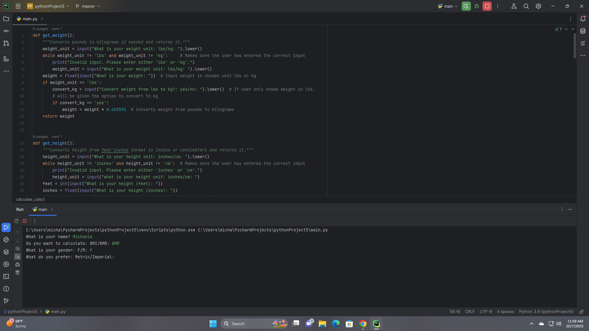 GitHub - mhouse99/BMR_BMI_Calculator: Used to calculate Basal metabolic ...