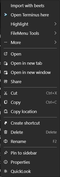 non standard right click menu items missing in store 1.1.5 · Issue ...