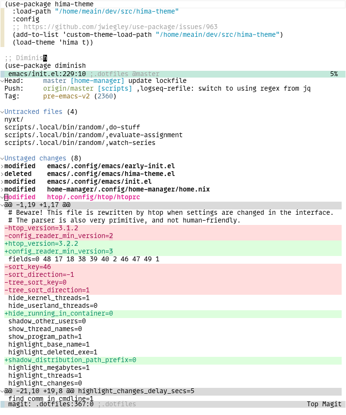 Screenshot of magit